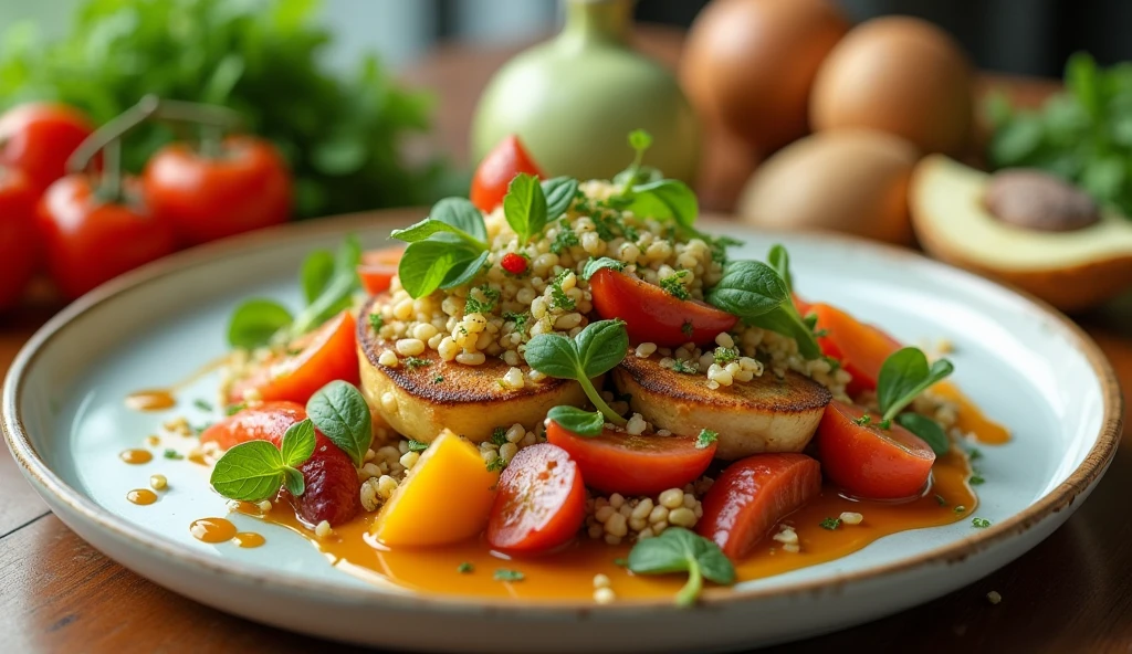 Stylized food flow from source to plate